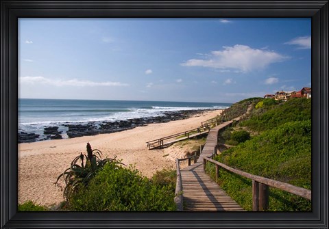 Framed Jeffrey&#39;s Bay boardwalk, Supertubes, South Africa Print