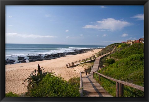 Framed Jeffrey&#39;s Bay boardwalk, Supertubes, South Africa Print