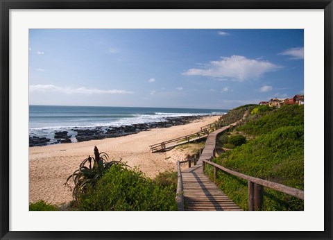 Framed Jeffrey&#39;s Bay boardwalk, Supertubes, South Africa Print