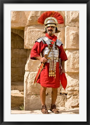 Framed Jordan, Jerash, Reenactor, Roman soldier portrait Print