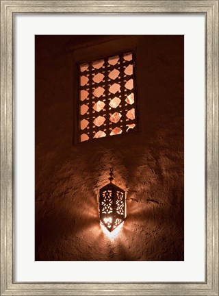 Framed Lantern Light, Kasbah Ait Ben Moro, Morocco Print