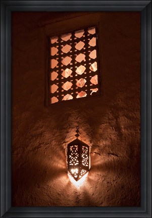 Framed Lantern Light, Kasbah Ait Ben Moro, Morocco Print