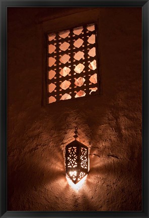 Framed Lantern Light, Kasbah Ait Ben Moro, Morocco Print