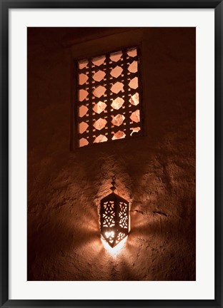 Framed Lantern Light, Kasbah Ait Ben Moro, Morocco Print