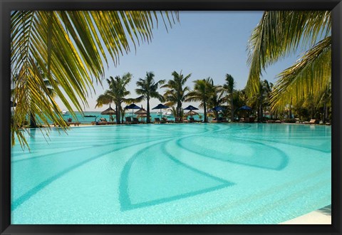 Framed Mauritius, Le Morne. Paradis Hotel and Golf Club Print