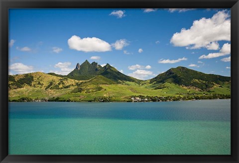 Framed Lion Mountain, South East Mauritius, Africa Print