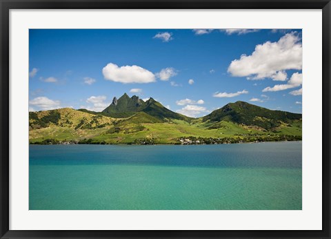 Framed Lion Mountain, South East Mauritius, Africa Print