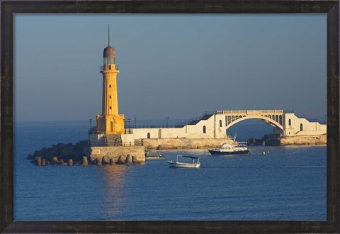 Framed Lighthouse, Alexandria, Mediterranean Sea, Egypt Print