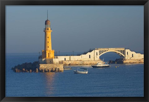 Framed Lighthouse, Alexandria, Mediterranean Sea, Egypt Print