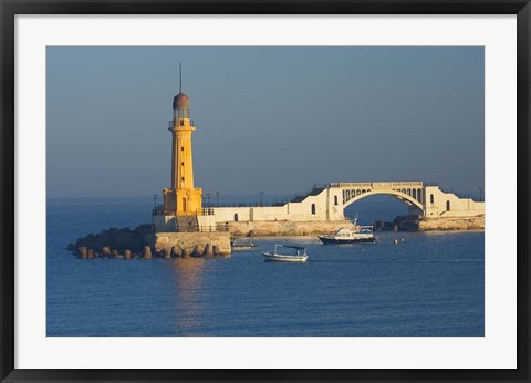 Framed Lighthouse, Alexandria, Mediterranean Sea, Egypt Print