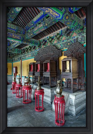 Framed Interior of West Annex Hall, Temple of Heaven, Beijing, China Print