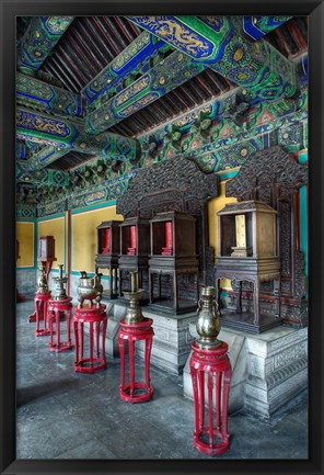 Framed Interior of West Annex Hall, Temple of Heaven, Beijing, China Print