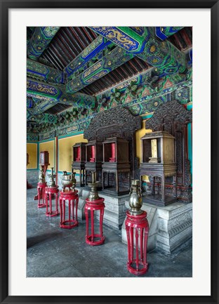 Framed Interior of West Annex Hall, Temple of Heaven, Beijing, China Print