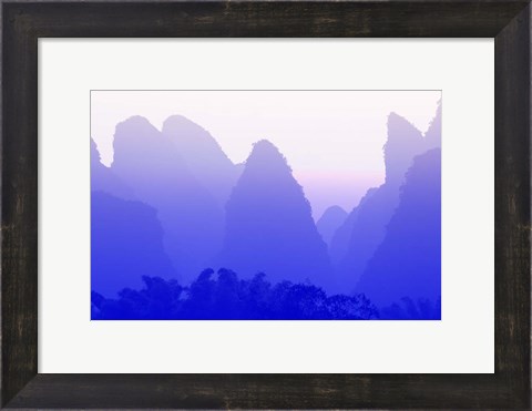 Framed Karst formations along the Yulong River, China Print