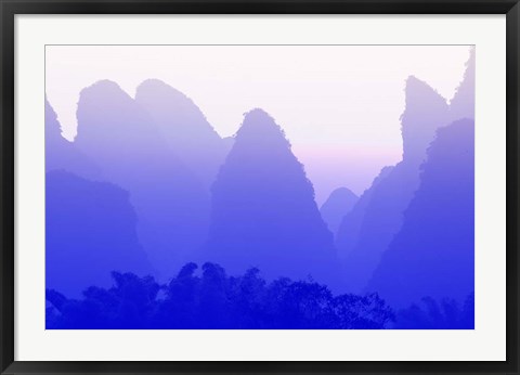 Framed Karst formations along the Yulong River, China Print