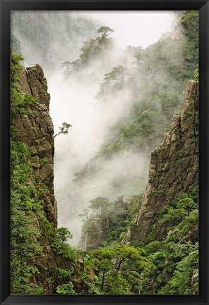 Framed Mist on peaks and valleys, Grand Canyon, Mt. Huang Shan Print