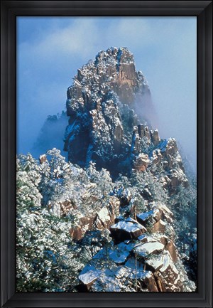 Framed Landscape of Mt Huangshan (Yellow Mountain), China Print