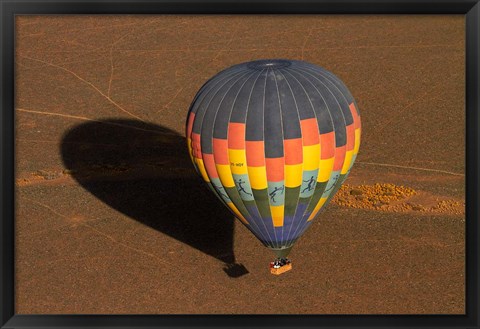 Framed Hot air balloon over Namib Desert, near Sesriem, Namibia, Africa. Print