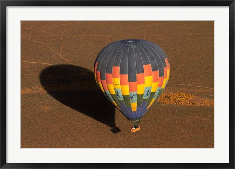 Framed Hot air balloon over Namib Desert, near Sesriem, Namibia, Africa. Print