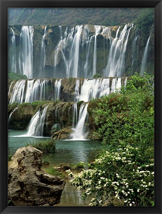 Framed Jiulong Waterfall, Qujing, Luoping County, Yunnan Province, China Print