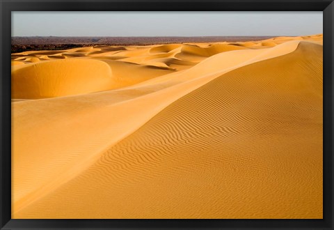 Framed Mauritania, Adrar, Amatlich, View of the desert Print