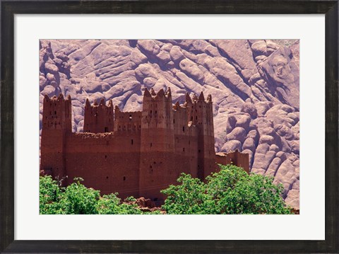 Framed Kasbah and Unique Rock Formation, Morocco Print