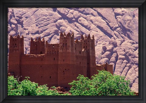 Framed Kasbah and Unique Rock Formation, Morocco Print