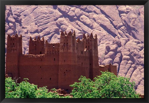 Framed Kasbah and Unique Rock Formation, Morocco Print