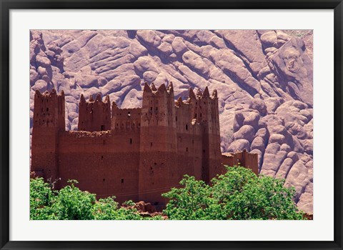 Framed Kasbah and Unique Rock Formation, Morocco Print