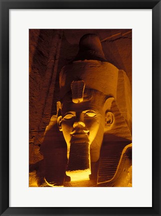 Framed Lighted Face at the Great Temple of Ramesses II, Egypt Print