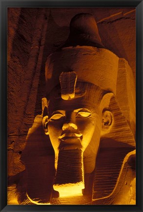 Framed Lighted Face at the Great Temple of Ramesses II, Egypt Print