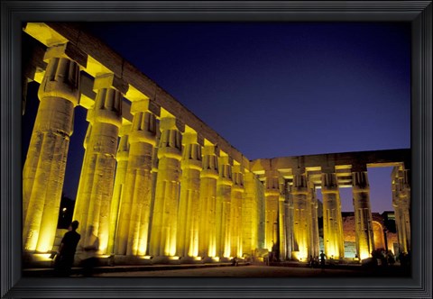 Framed Lotus Columns, Sun Court of Amenhotep III, Luxor, Egypt Print