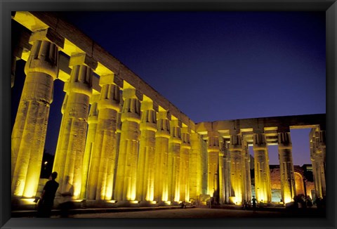 Framed Lotus Columns, Sun Court of Amenhotep III, Luxor, Egypt Print