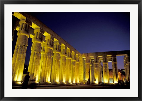 Framed Lotus Columns, Sun Court of Amenhotep III, Luxor, Egypt Print