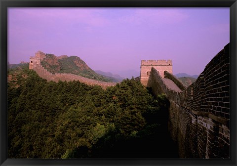 Framed Morning View of The Great Wall of China, Beijing, China Print