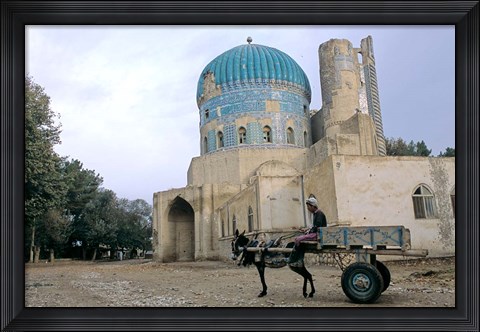 Framed Masjid Sabz, the Green  Mosque in Balkh, Afghanistan Print