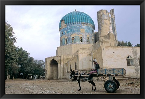 Framed Masjid Sabz, the Green  Mosque in Balkh, Afghanistan Print