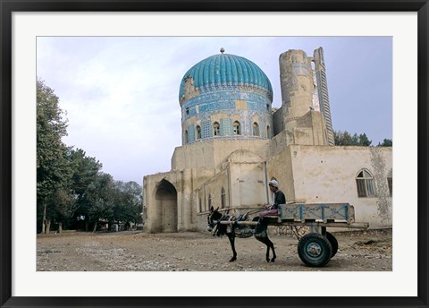 Framed Masjid Sabz, the Green  Mosque in Balkh, Afghanistan Print