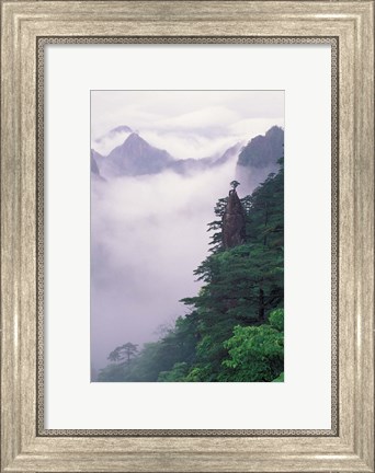 Framed Landscape of Mt Huangshan in Mist, China Print
