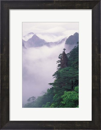 Framed Landscape of Mt Huangshan in Mist, China Print