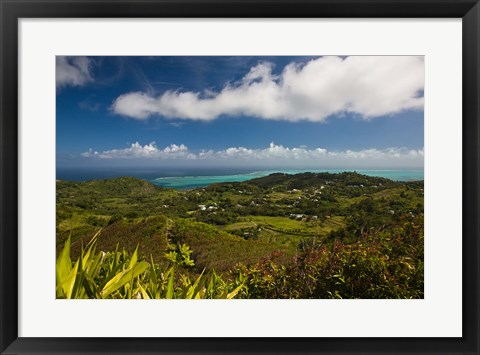 Framed Mauritius, Mt Lubin, View from Mt Limon Print