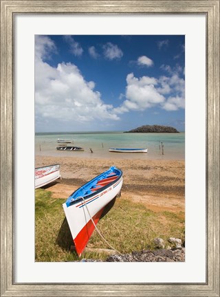 Framed Mauritius, Rodrigues Island, fishing boats Print