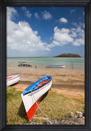 Framed Mauritius, Rodrigues Island, fishing boats Print