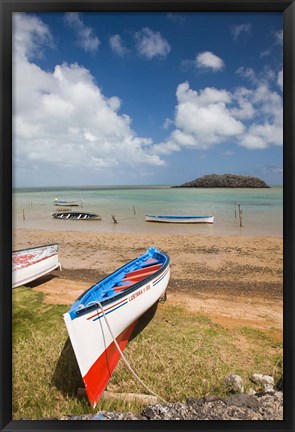 Framed Mauritius, Rodrigues Island, fishing boats Print