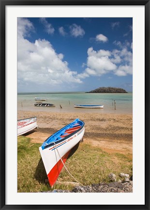 Framed Mauritius, Rodrigues Island, fishing boats Print