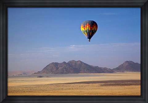 Framed Hot air balloon over Namib Desert, Africa Print