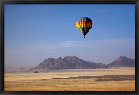 Framed Hot air balloon over Namib Desert, Africa Print