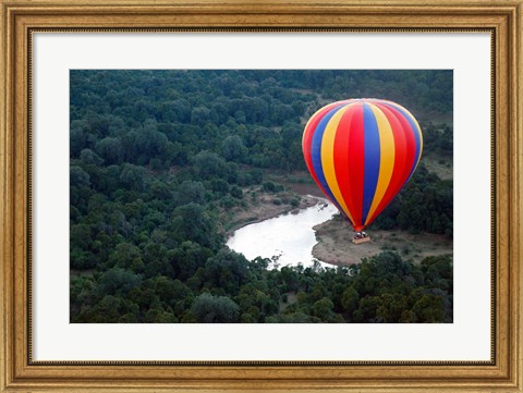 Framed Kenya, Maasai Mara, Mara River, Hot-Air Ballooning Print