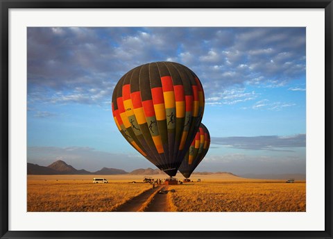 Framed Launching hot air balloons, Namib Desert, near Sesriem, Namibia Print