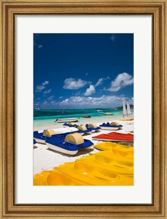 Framed Mauritius, Belle Mare, watercraft for rent Print